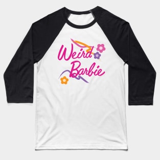 Weird Barbie Floral Baseball T-Shirt